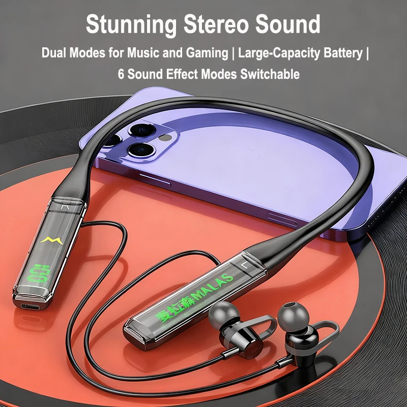 WP380 Bluetooth-Funk-Ohrhörer – extra lange Standby-Akkulaufzeit, Sportstil mit Nackenbügel, echtes kabelloses In-Ear-Design