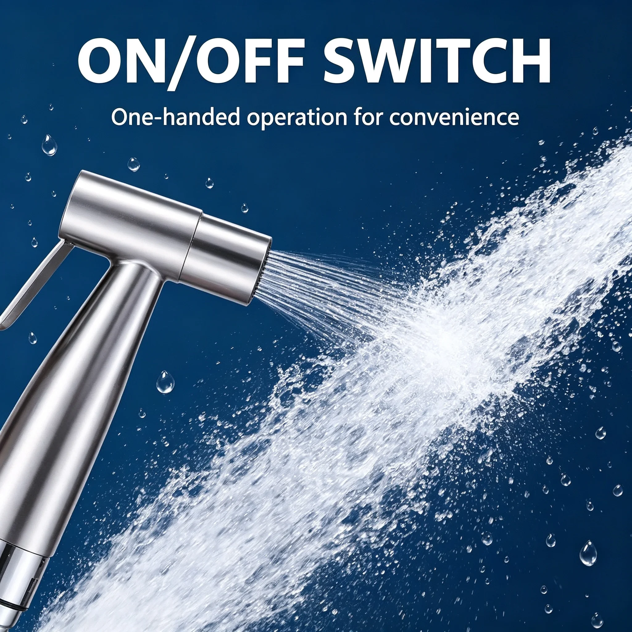 Handheld Toilet Bidet Sprayer Minimalist Sleek Wall Mount Feminine Wash Shattaf with Elastic Spring Hose for Personal Care