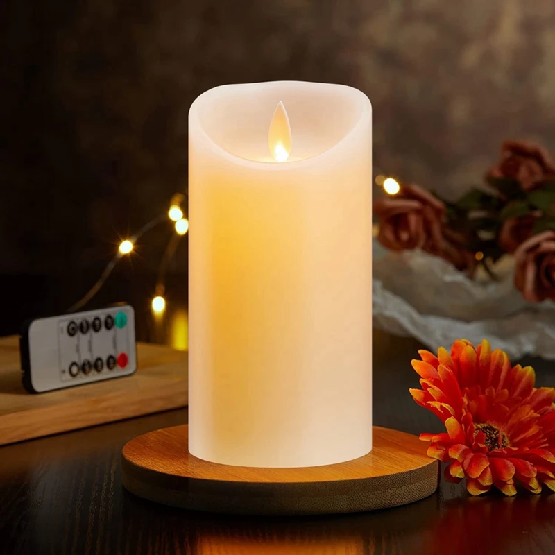 LED Candles, Flickering Flameless Candles, Rechargeable Candle, Real Wax Candles With Remote Control A