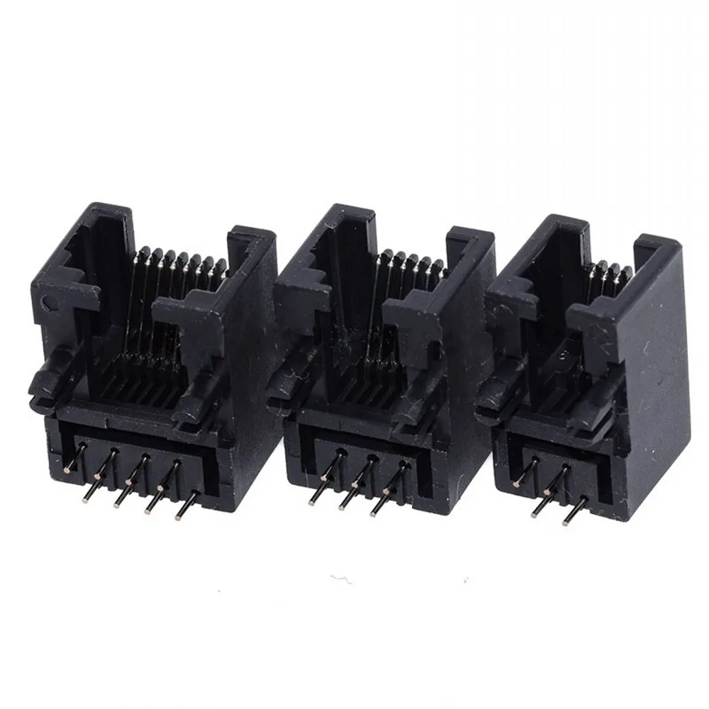 100 Stück RJ11 4P4C 6P4C 6P6C 8P8C 95001 Telefonbuchse Gebogene 90-Grad-Buchse PCB-Anschluss 4-polig 6-polig 8-polig Kunststoff – Detail 2
