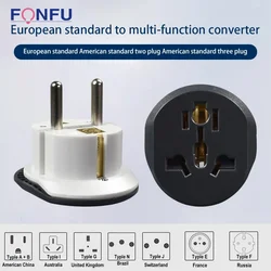 3/5/7 PCS EU Plug Adapter Universal 16A EU Converter 2 Round Pin Socket AU UK CN US To EU Wall Socket AC 250V Travel Adapter