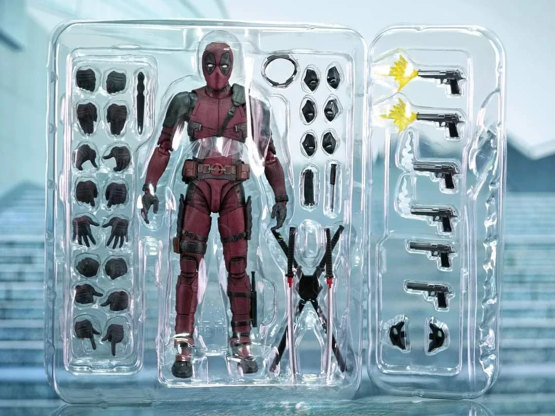 Figura de ação genuína Bandai Deadpool, S.H.Figuarts, Shf Deadpool 2, brinquedo colecionável Marvel, presente original para crianças em estoque