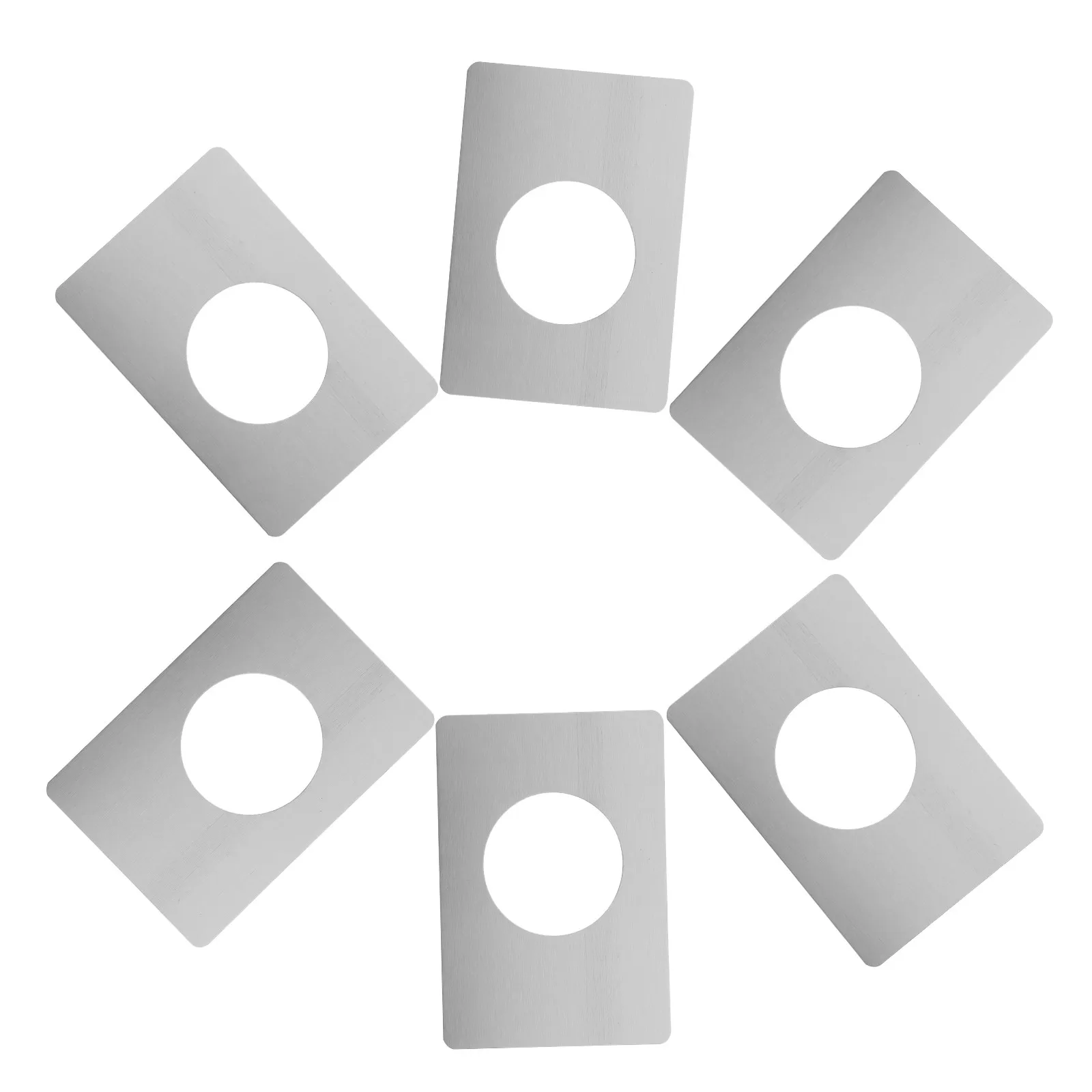6 Pcs Door Handle Repair Plate Stainless Steel Door Plates With Adhesive Tape Knob Hole Patch Face Edge Filler Backplate Cover