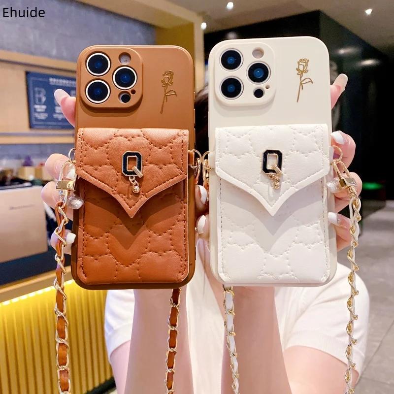 Image of Love Wallet Strap Case für Xiaomi POCO X7 F7 X6 M6 F6 Pro Mi 15T 14T 14 Redmi 15 15C Kartenetui Umhängetasche Lanyard PU-Lederhülle