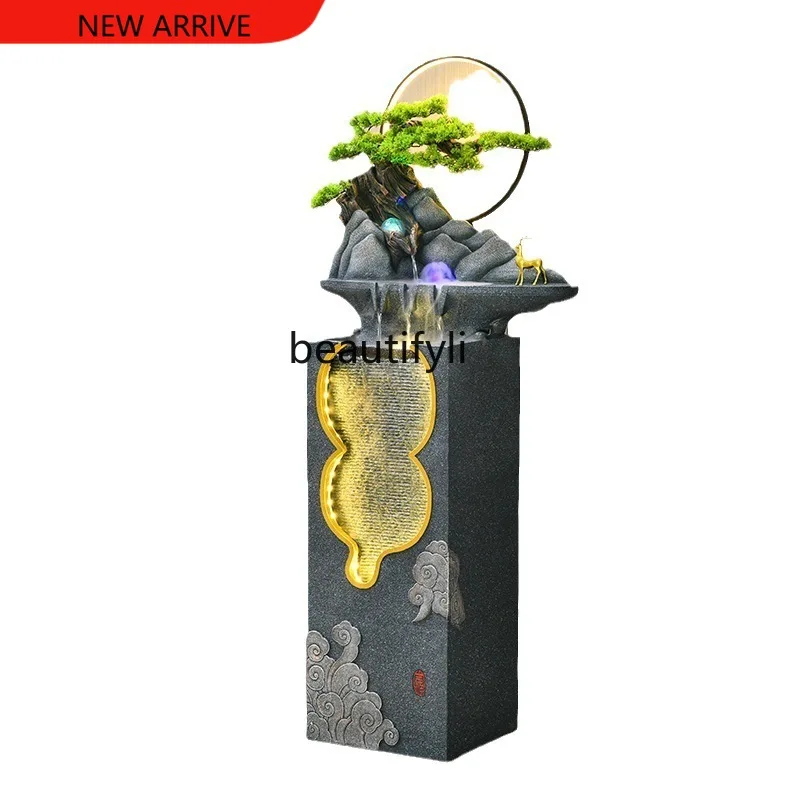 

X New Chinese style lucky rockery fountain entrance water landscape decoration floor ornament opening gift