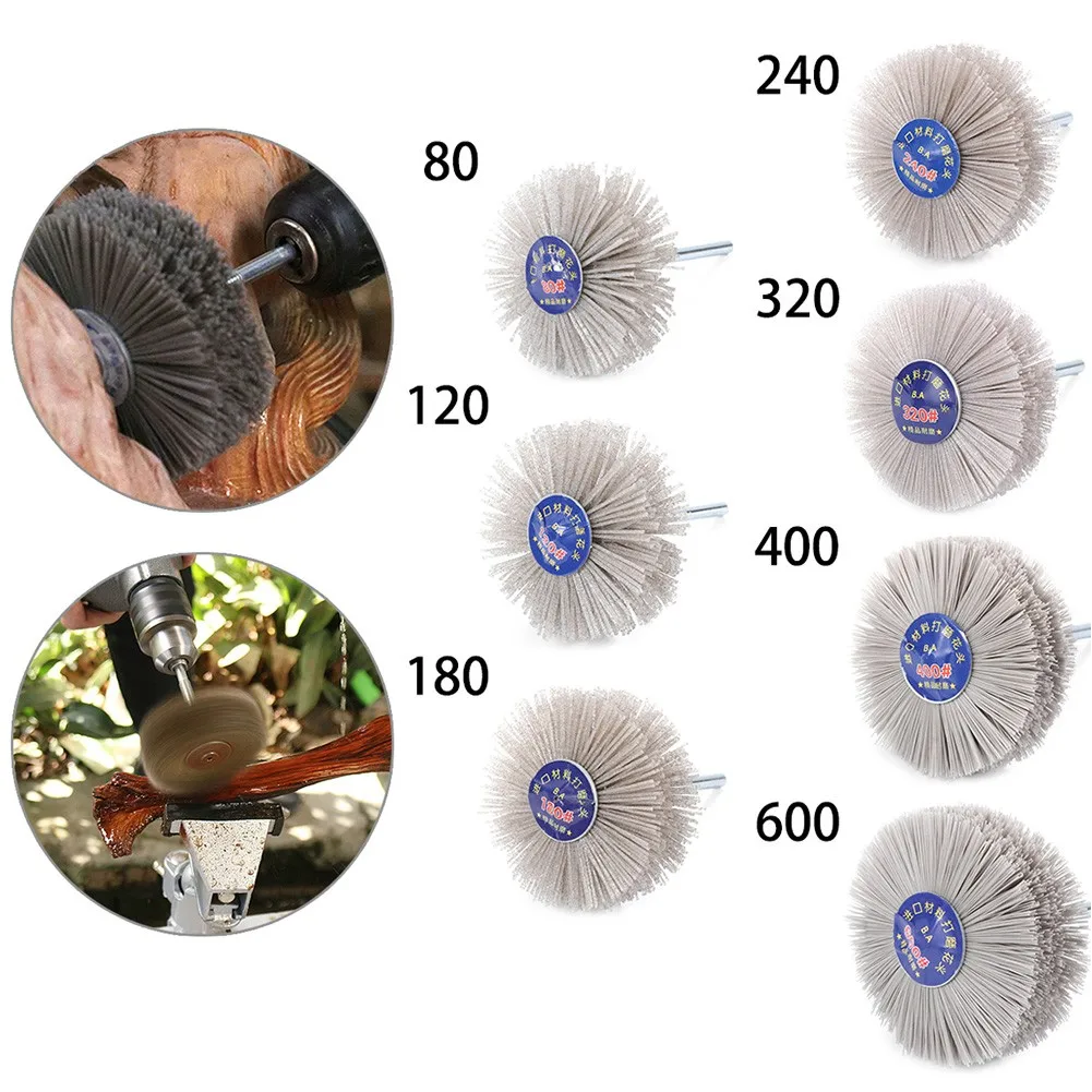 

80mm Grinding Wheel Brush Nylon Polishing Abrasive Tools 80-600 Grit Dry And Wet Grinding Wheel Brush For Wood Metal And Stone