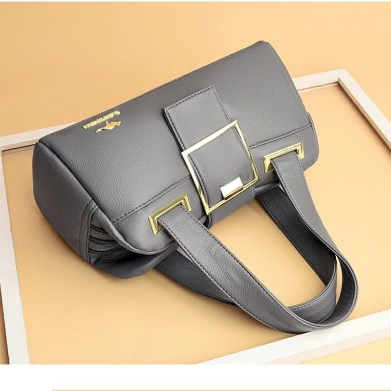 Handbag 2026 New Women' Bag Large-capacity Mother Bag Wear-resistant Fabric Portable Shoulder Three-layer Middle-aged Pillow Bag