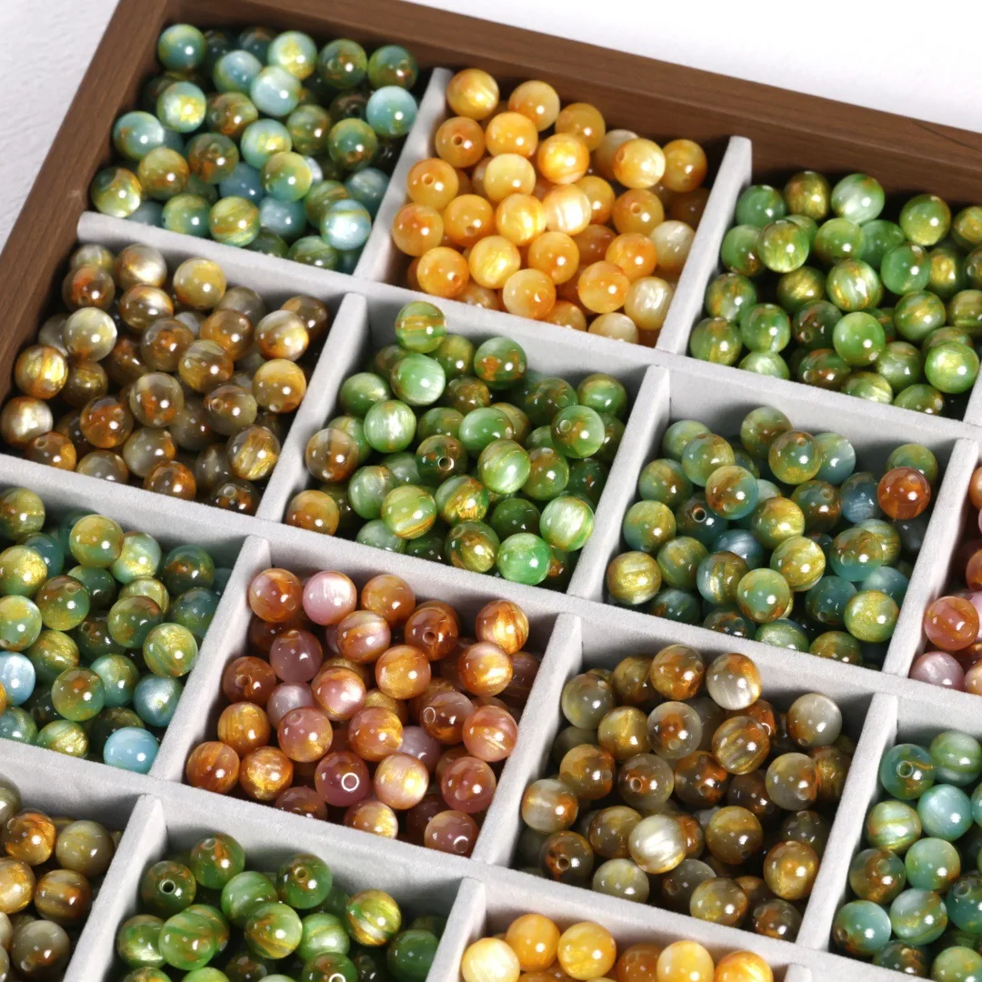 20PCS Acrylic Retro Oil Painting Style Beads For Jewelry Making Interval Beads Necklace Bracelet Craft DIY Supplies