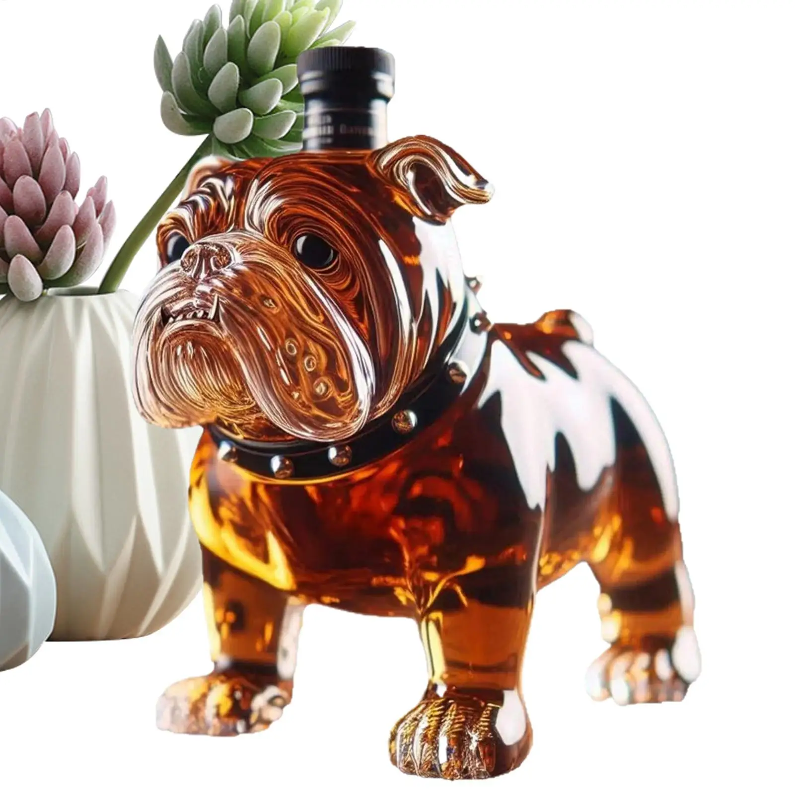 Botella de whisky de 300ml, decantador de whisky doméstico Bulldog, decantador de Alcohol para estantes de restaurantes, botella de licor
