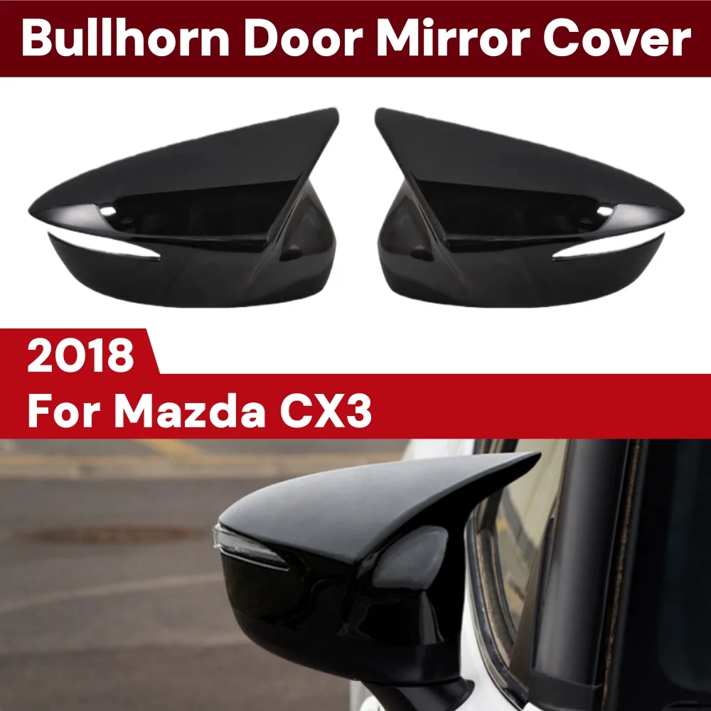 

Bullhorn Door Mirror Cover For Mazda CX3 2018 Exterior Scratch Protective Car Modification Accessory Decoration Stickers Upgrade