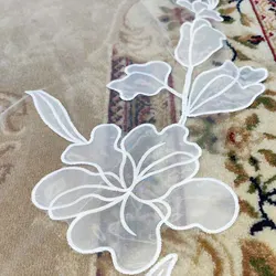 Velos de novia de encaje de flores elegantes, de una capa con peine velo de novia, velo de marfil blanco, accesorios de boda para novia, 3 metros