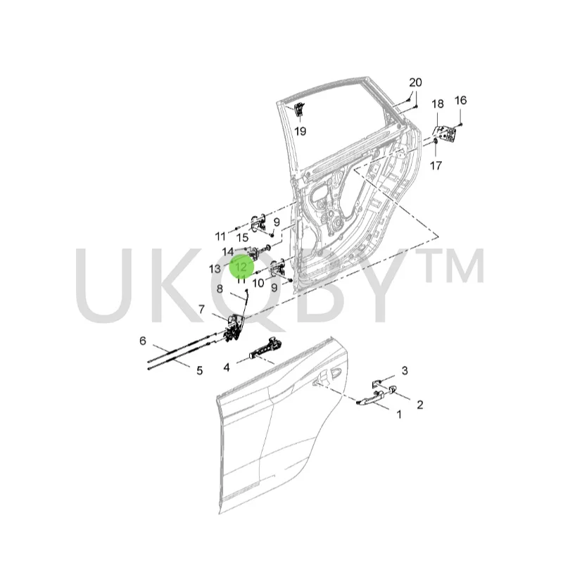 26685640 Suitable for En vi si on Ch ev ro le t Cr uz e rear door limiter