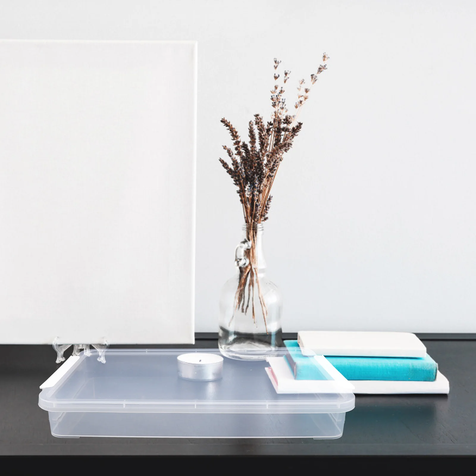 

3pcs Clear Plastic File Box Storage Document Organizer With Lid Stackable Office Receipts Boxes For Organizing Home Use