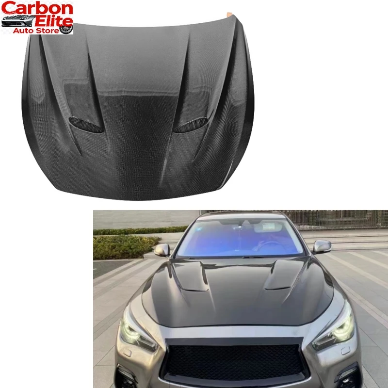 

Durable ForInfiniti 2014-2020 Q50 Q50L MP Style Hood Real Carbon Fiber