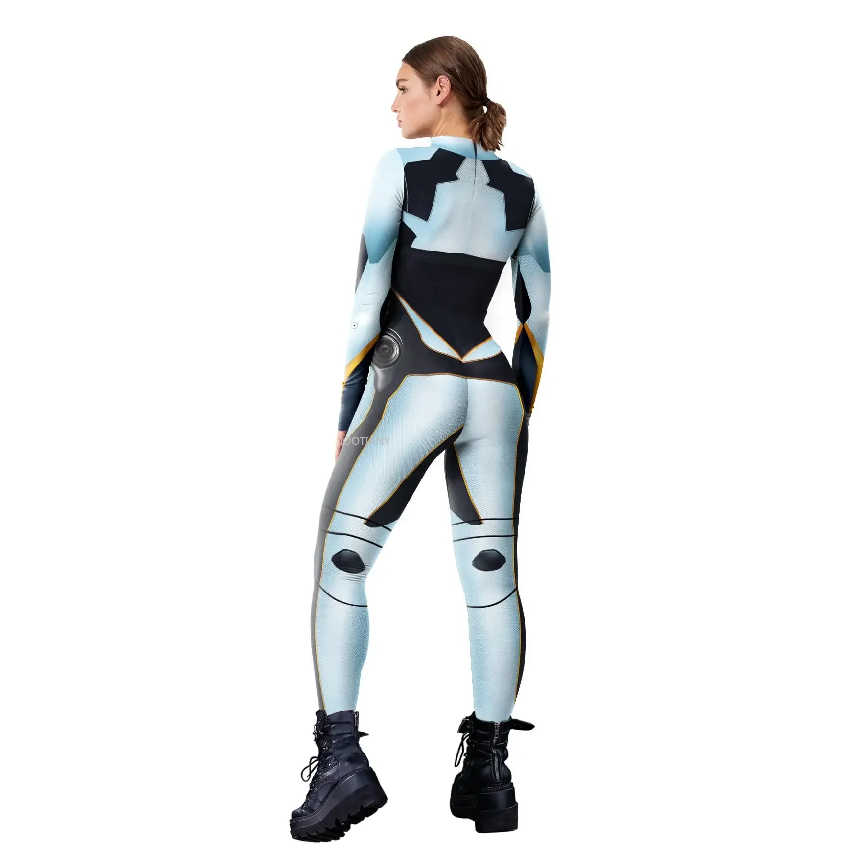 Body de Halloween para mujer, traje de serie Robot de Cosplay, Catsuits para Festival, fiesta, Zentai, ropa ajustada, disfraces de actuación impresos en 3d