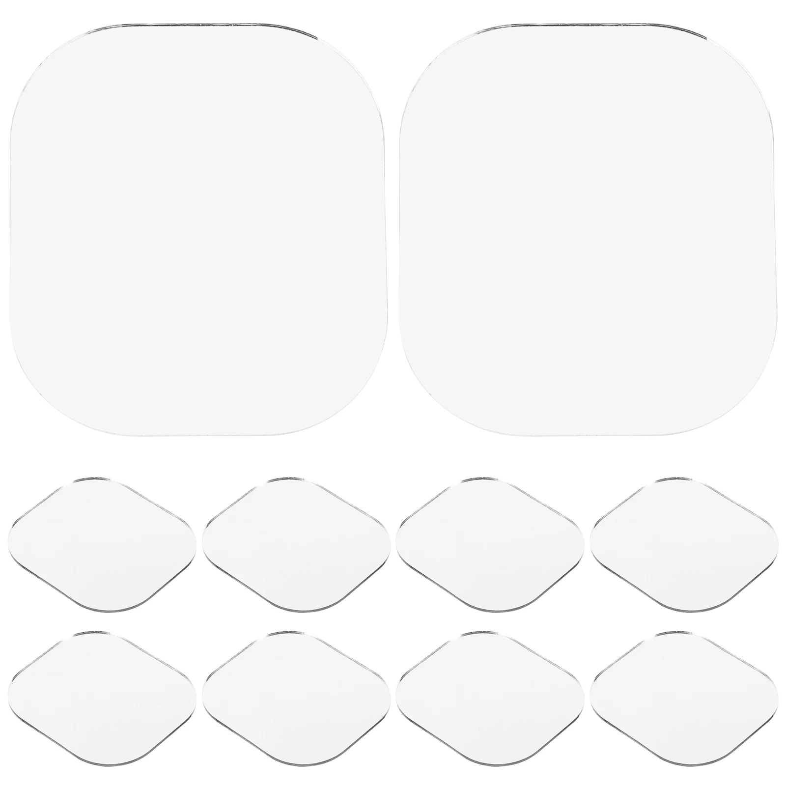 10Pcs Small Glass Mirror Sheets Craft Mirrors for DIY Makeup Projects Lightweight Glass Makeup Mirror Small Mirrors