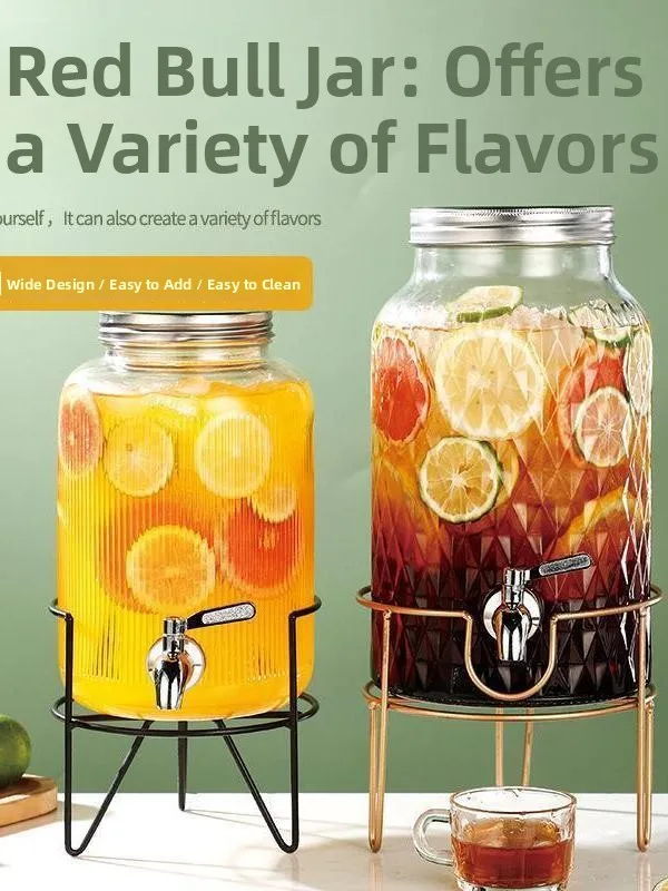 

Portable Glass Water Buet Beer Brewing Beverage Container Beer Tea Cola Barrel Tap Water Dispenser Outdoor Cam Travel Gear