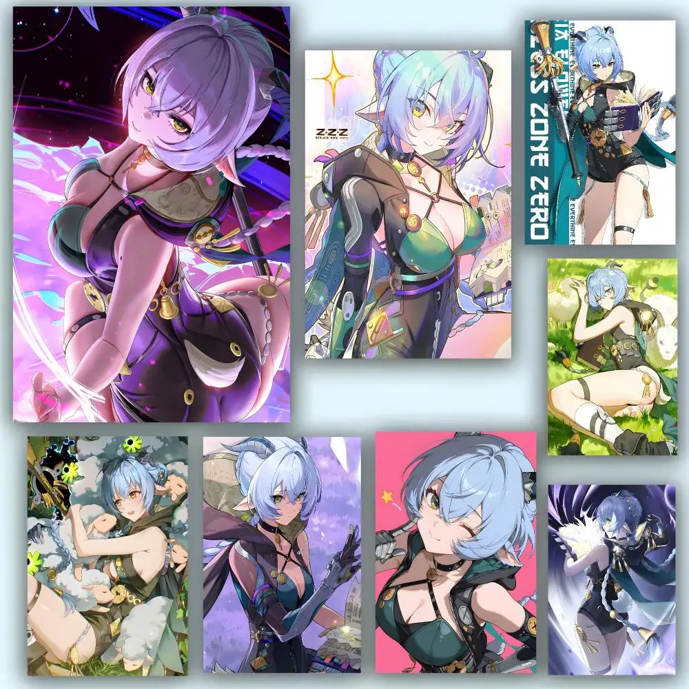 Game Character Z-Zenless Zone Zero Lucia Elowen Poster Fashion Art Removable Wall Poster Home Accent for Bedroom & Dorm