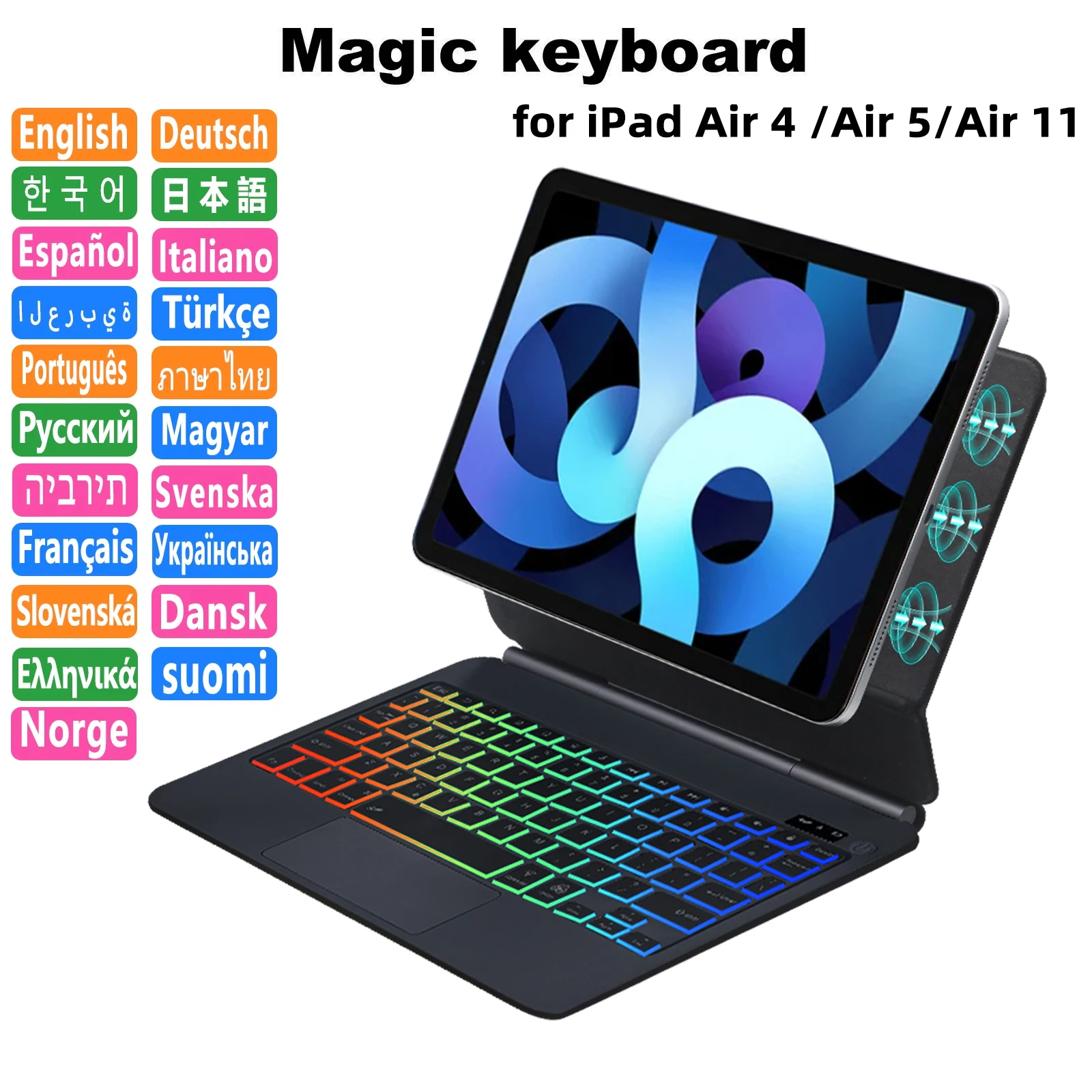 Magic Keyboard for iPad Air 4 4th Air 5 5th Air 11 6th 2024 Generation Air4 Air5 10.9 Air6 A2316 A2588 A2589 A2072 A2325