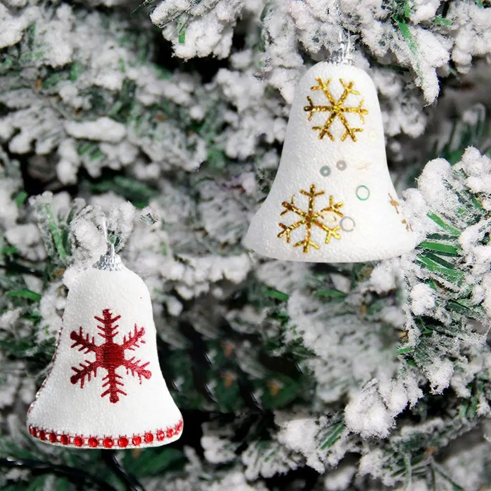 Holiday Party Atmosphere Enhancers Festive Holiday Decor Pendant Festive Christmas Snowflake Bell Ornaments for Home Office