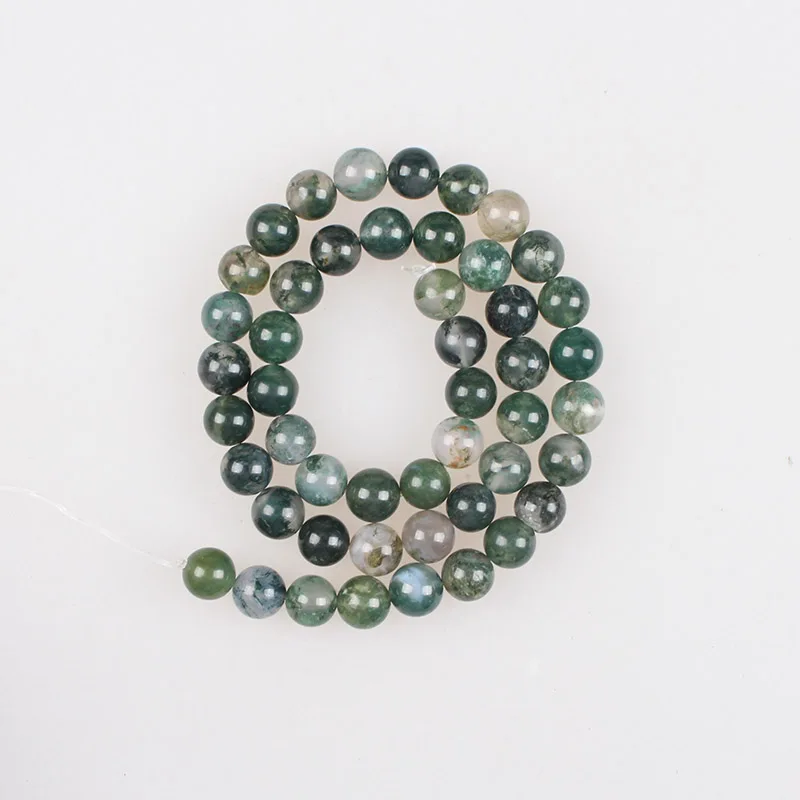 Natural Stone Beads Moss Agate Grass Agate Round Loose Beads 4 6 8 10 12 14mm Beads For Bracelet Necklace Diy Jewelry Making image 4