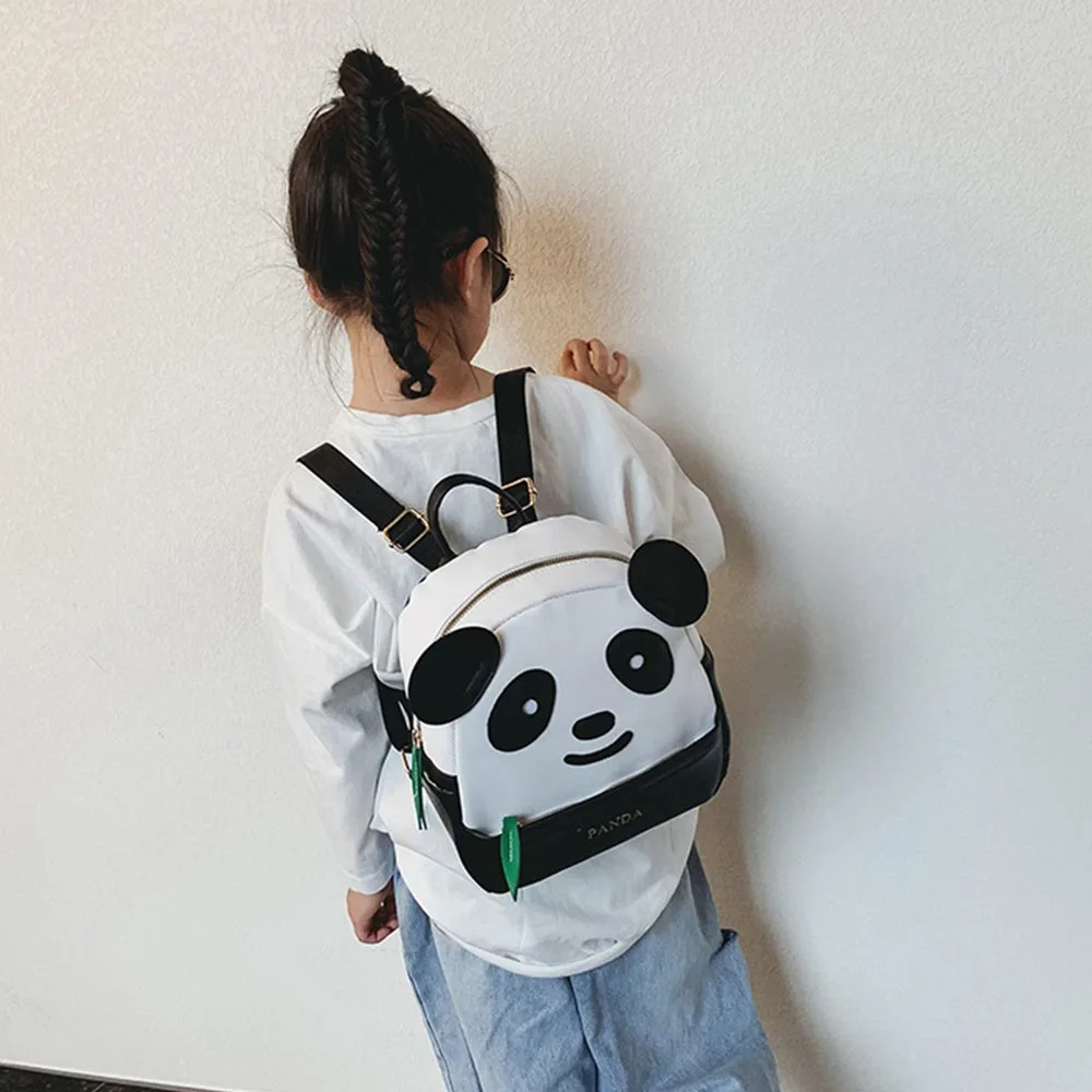 Name Embroidery Customized Panda Backpack Kindergarten Schoolbag Cartoon Panda Bag Children\'s Cute PU Fashion Gift Bag