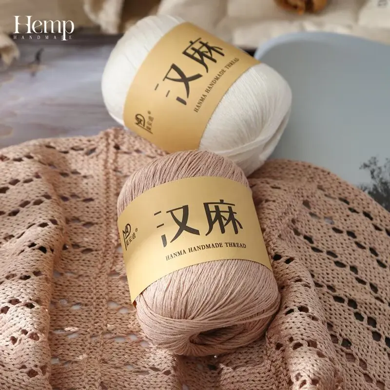 

500g 10pcs Silk Yarn Hemp Thread Hollow Lace Thick Hand-woven Linen Thread for DIY Summer Hat Knitwear