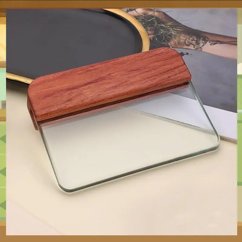 

Leathercraft Glass Slicker For Burnishing Leather,Leather Burnishing Tool With Rosewood Handle Leather Working Tools-BAAX
