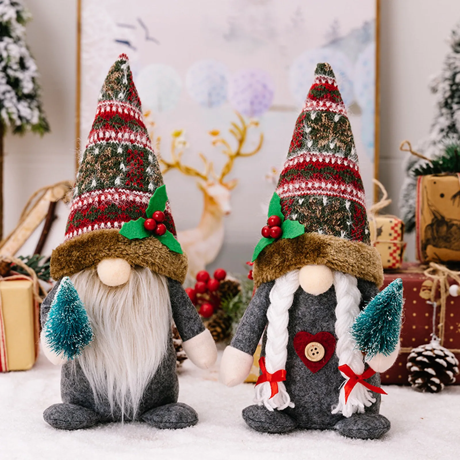 Christmas Gnome Plush Toy Easy to Use Standing Gnome for Christmas Party Room Christmas Plush Ornament for Home 2023