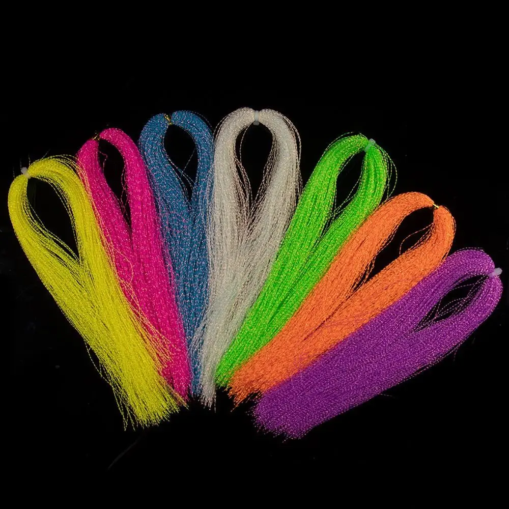 

Flashabou Fly Fishing Tying Holographic Tinsel Lure Making Material Assist Hook Tying Fly Fishing Tinsel Crystal Flash Strands