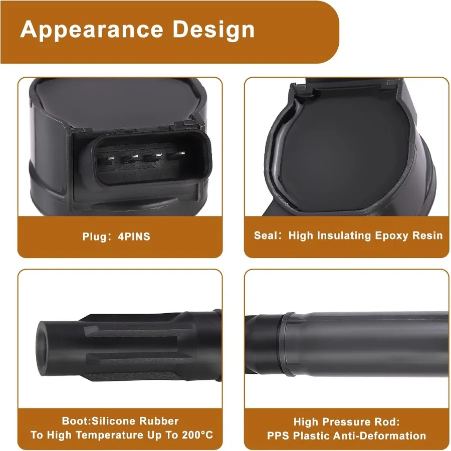 مجموعة ملف الإشعال مكونة من 6 قطع بديلة لتطبيقات المحرك Camry Rav4 Avalon Lexus RX350 ES350 3.5L عالية الأداء