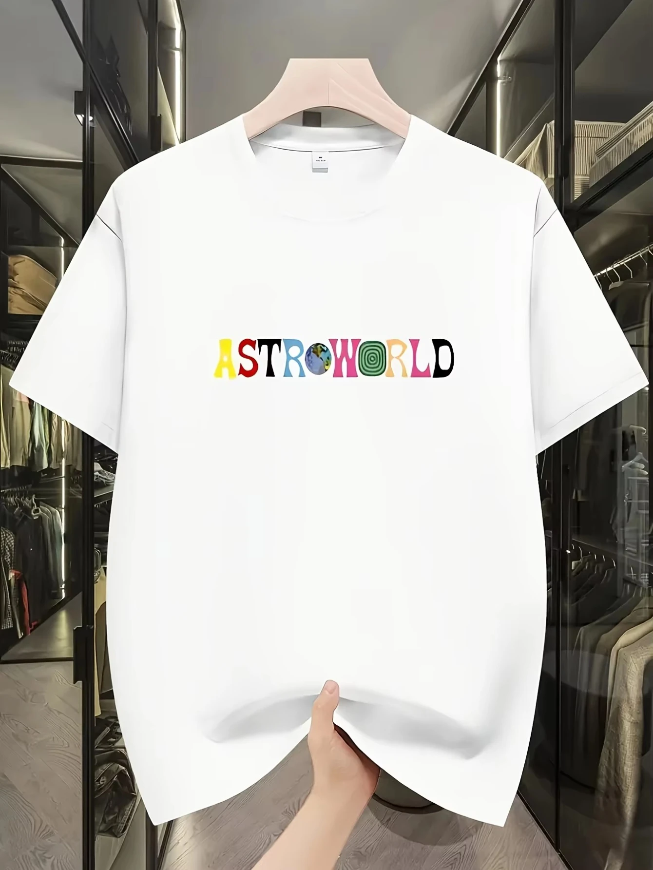 الرجال ملابس الرجال تي شيرت للجنسين الأبيض عادية تي شيرتات قصيرة الاكمام جريئة أستروورلد الجرافيك طباعة تنفس الصيف المحملة الموضة