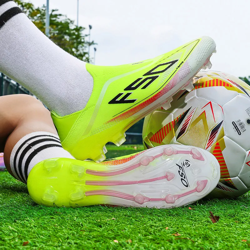 New Men Football Boots Sneakers High-quality Non-Slip Boys Cleats Hot-selling Soccer Shoes Grass Outdoor Match High-top Light