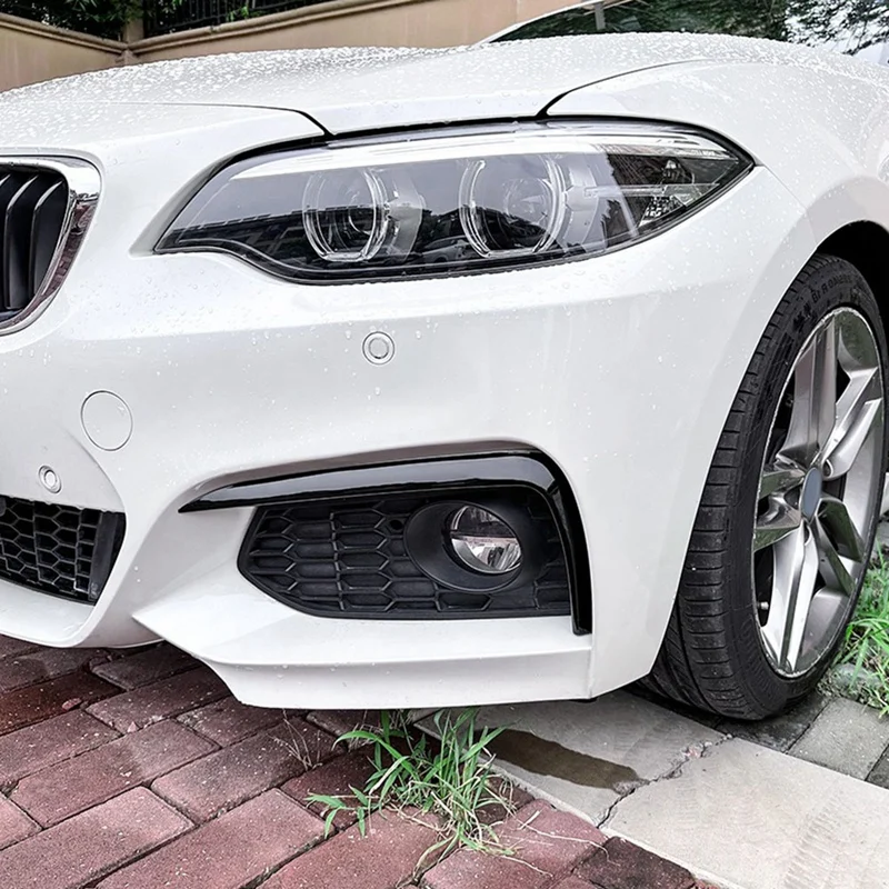 Car Front Bumper Lip Splitter Spoiler Strips For BMW 2 Series F22 F23 M Sport 2015-2019 Air Knife Trims