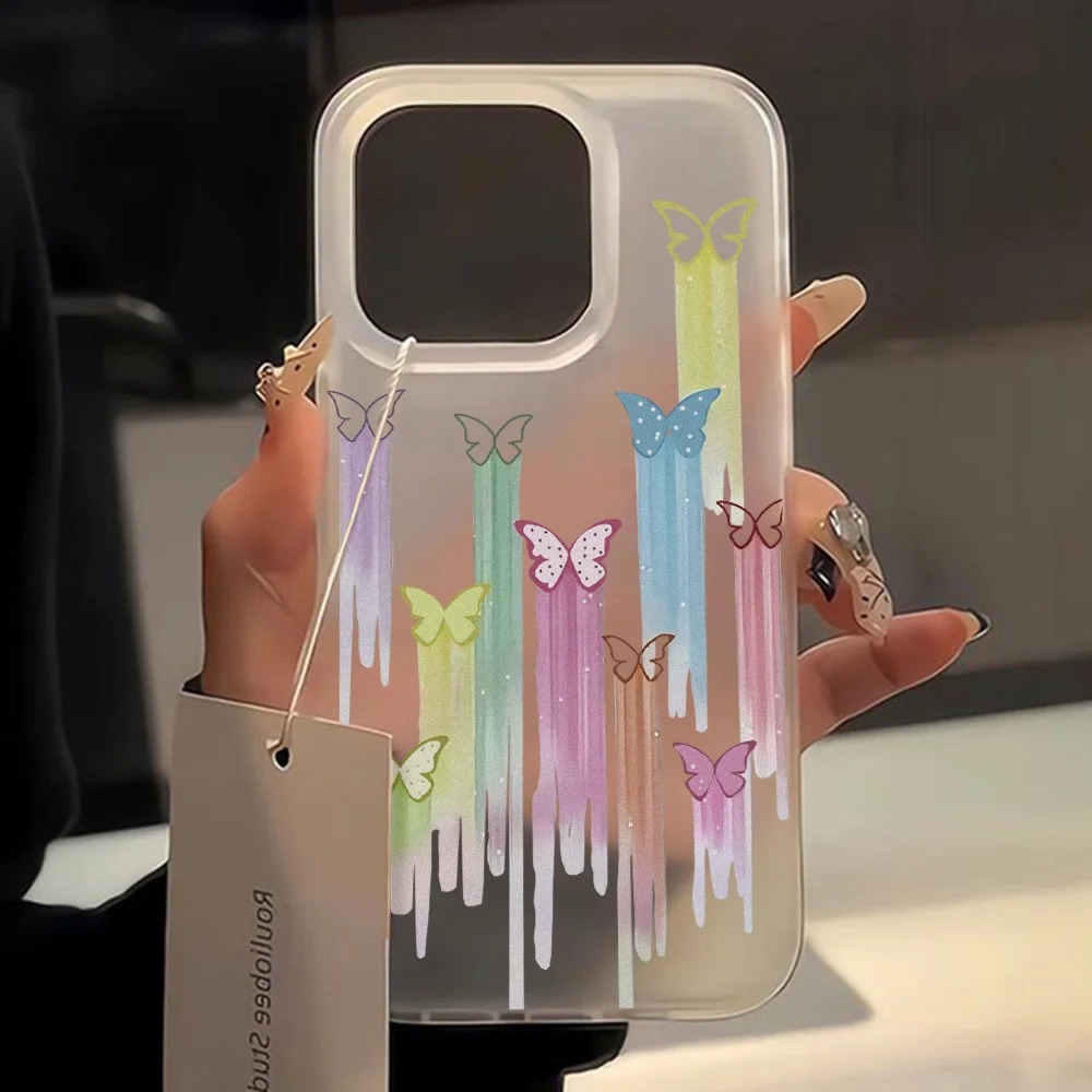 Case For Samsung Galaxy S25 Ultra S24 FE S23 Ins Fashon Girl Butterfly Case A56 A36 A35 A55 A54 A53 A17 4G A16 A07 A06 A26 Cover
