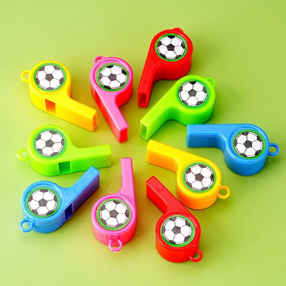 10Pcs New with Rope Football Whistle Random Color 2 Styles Cheerleader Cheering Props Whistle Coach Whistle Boys Girls