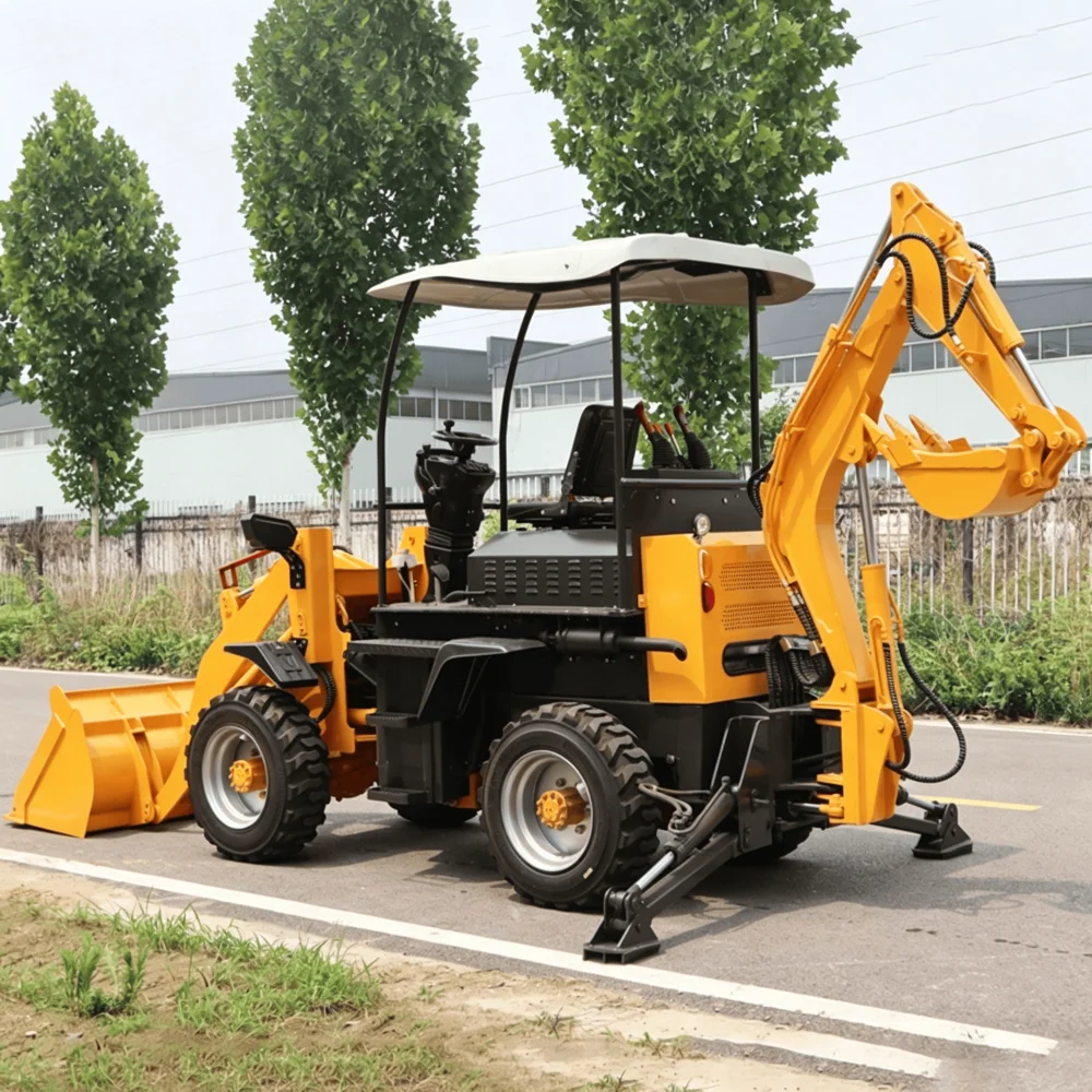 Compact 4WD Diesel Backhoe Loa - Agriculture Farming Working 评论和价格
