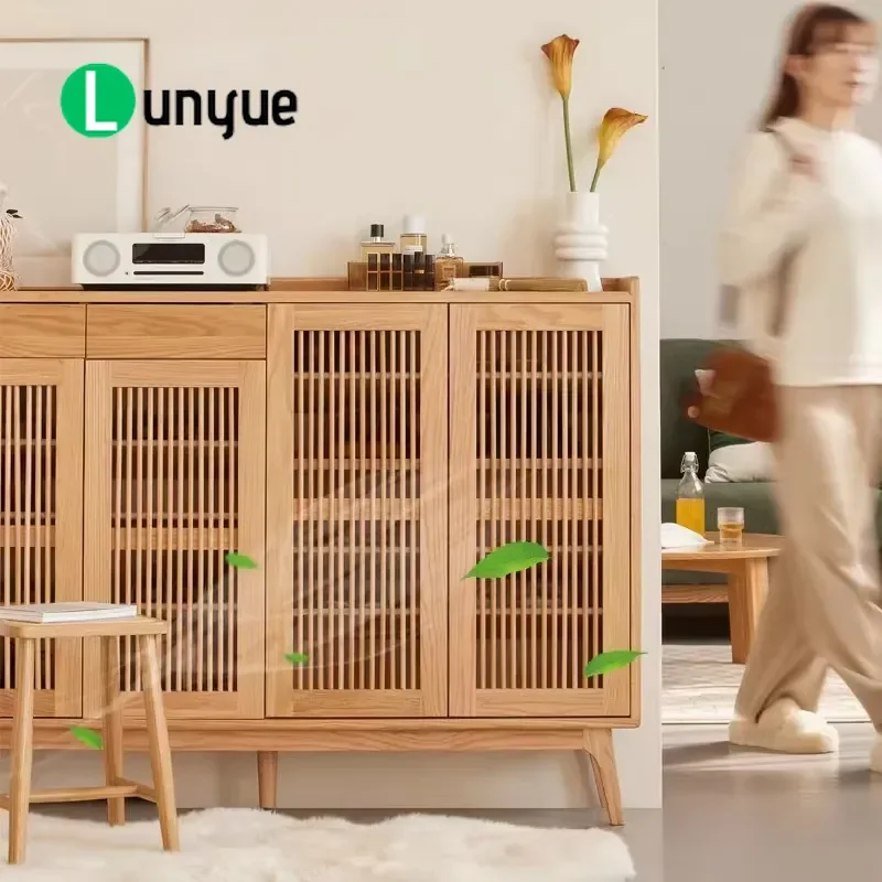 Modern Wooden Shoe Rack Multi Layer Adjustable Dust Proof Storage Cabinet Space Saving Organizer for Home Entrance Hallway