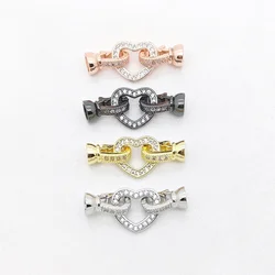 Conector de 2 piezas para collares DIY, fabricación de pulseras, cadenas de oro y plata, corazón redondo, accesorios de joyería fantásticos, artículos al por mayor