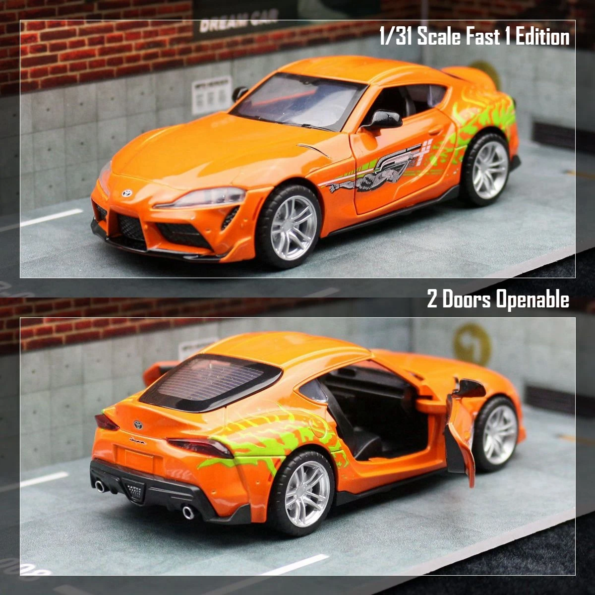 Fast & Furious 9 Toyota GR Supra Racing Car Toy For Children 1/32 Diecast Miniature Model Pull Back Collection Gift for Boy Kid