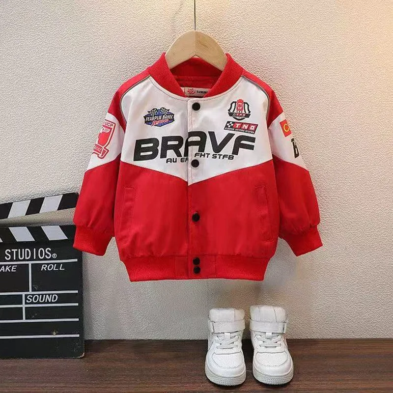 

2-9 Years Boys' Motorcycle Jacket 2026 New Spring Autumn Coat Boys Girls Fashion Outwear Kids Jacket 90-150cm