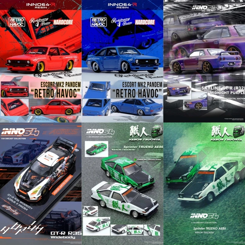 

[Предпродажа] INNO 1:64 ESCORT MK2 PANDEM EMOTION RETRO R32 Midnight Purple R35 AORUS TRUENO AE86 KEIICHI TSUCHIYA Модель автомобиля