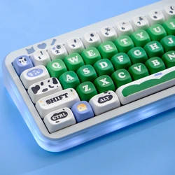 Dairy Pasture Key Cap PBT MOA Profile 129 Keys/set Double Shot Keycap Thermal Sublimation Mechanical Keyboard for Customization