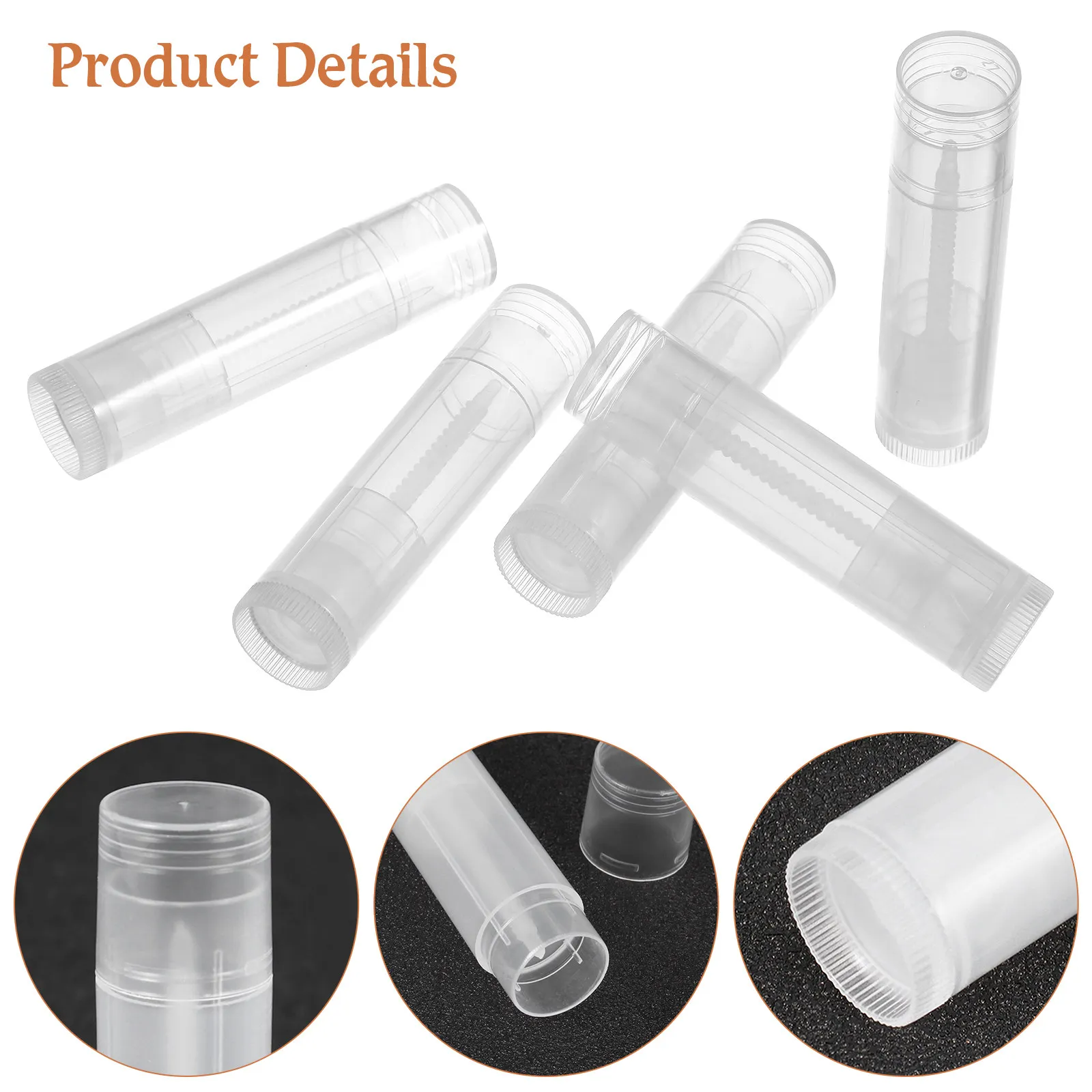 50Pcs 립밤 튜브 DIY 립스틱 글로스 밤 보관용 캡이 있는 투명한 빈 용기 푸시 업 메커니즘 부드러운 적용