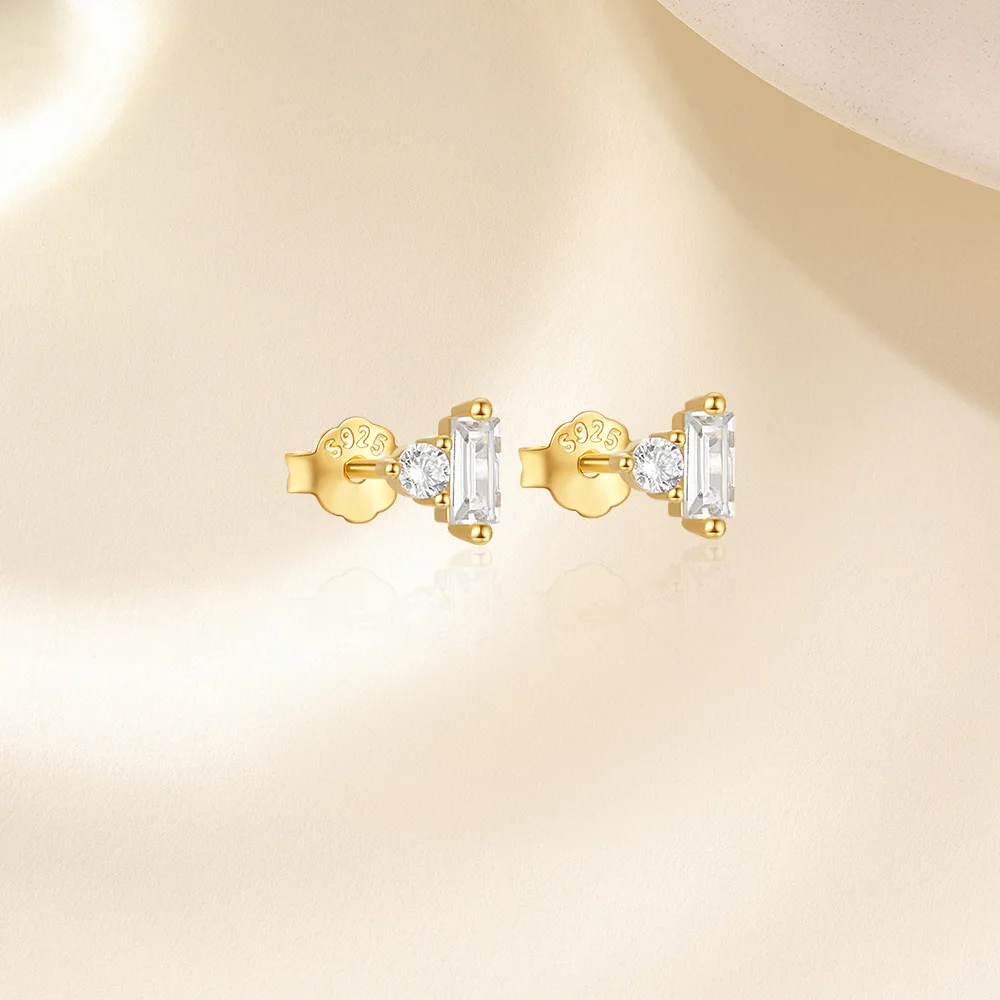 ROXI 925 Sterling Silver White geometric zircon piercing earrings for women Girls Pearl/Flower Party jewelry gifts plata 925