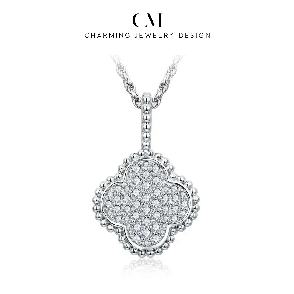 

CHARMING Classic D VVS1 Color 925 Sterling Silver Moissanite Necklace for Women Engagement Wedding Party Jewelry With Certificed