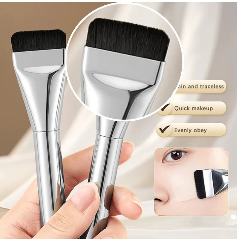Pennello per fondotinta Pennelli applicatori per maschera per il viso Pennello a doppia estremità con cucchiaio Piatto morbido per la pulizia del viso Strumento di bellezza per la cura della pelle