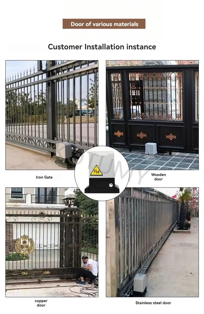 220V Electric Sliding Gate Opener Smooth Running Safe Limit Switch For Villa Courtyard Outdoor Gate Daily Automatic Access