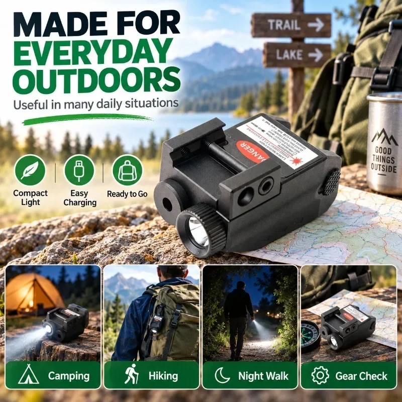 Outdoor Portable LED Flashlight Bottom Mount Structure 92g Light Weight USB Direct Charging Lamp
