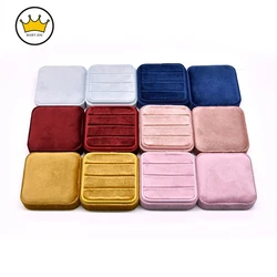 Square Vintage Ring Organizer Box Velvet Ring Box with Lid Engagement Ring Box Holder for Personal Ring Collection
